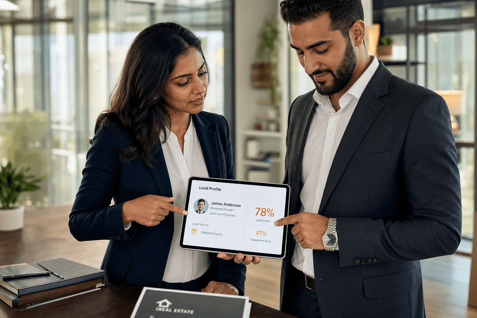 emblit dashboard showing lead LCP score 78% with WhatsApp conversation